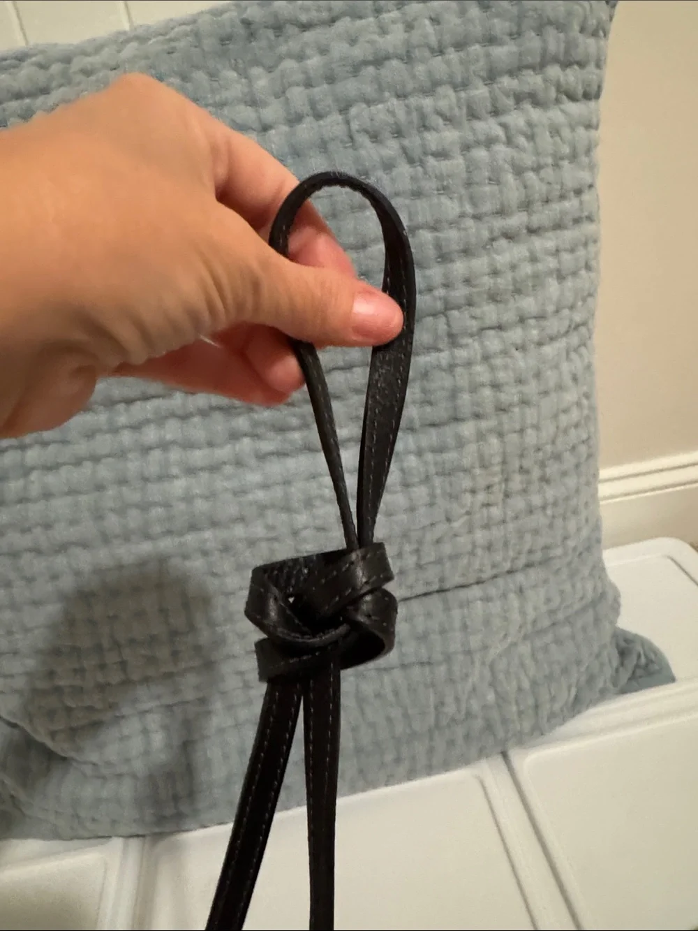 Black Pebbled Leather Crossbody Pouch